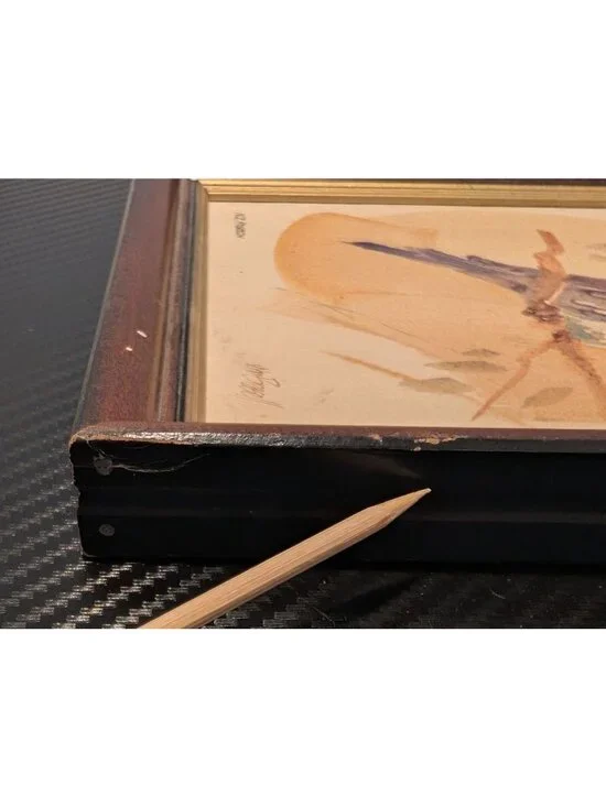 Vintage Framed NZ Pigeon Art John Russell 8.5"x6" Wood Frame bird Rustic Quirky - Picture 7 of 14